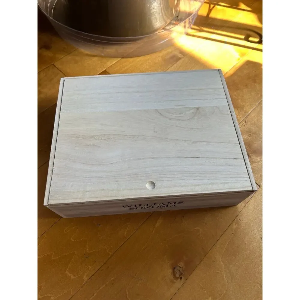 Williams Sonoma wooden gift box crate empty